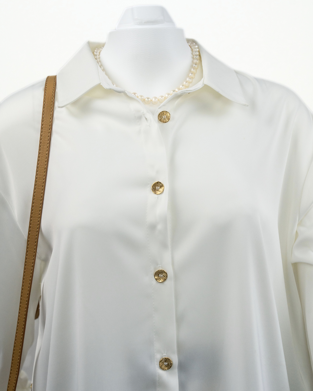 GRACEFUL SATIN - BLOUSE - MARSHMALLOW