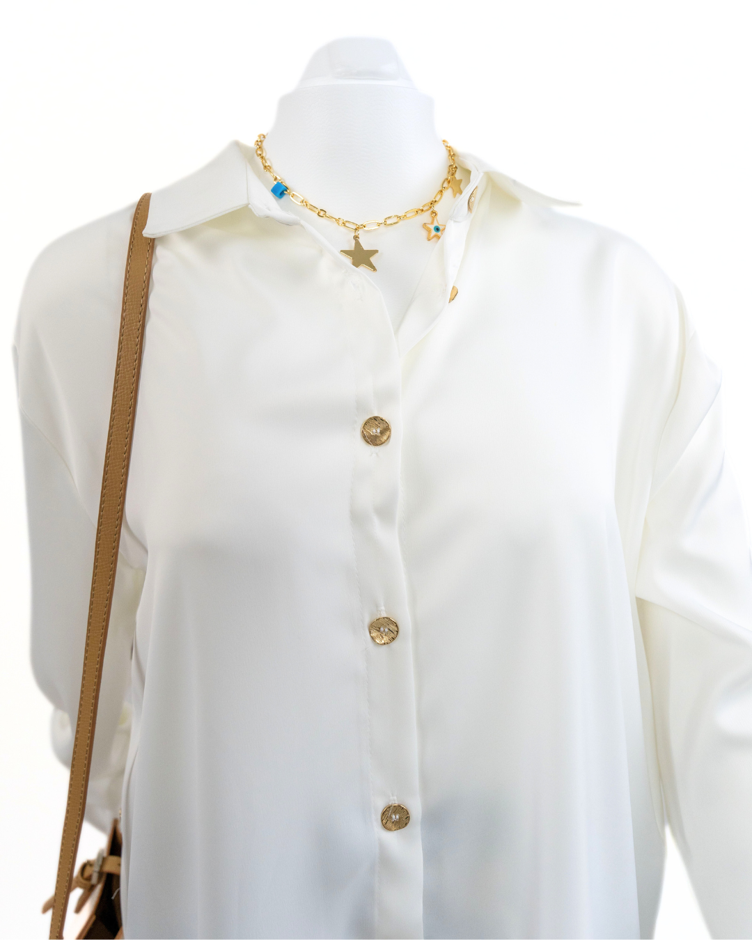 GRACEFUL SATIN - BLOUSE - MARSHMALLOW